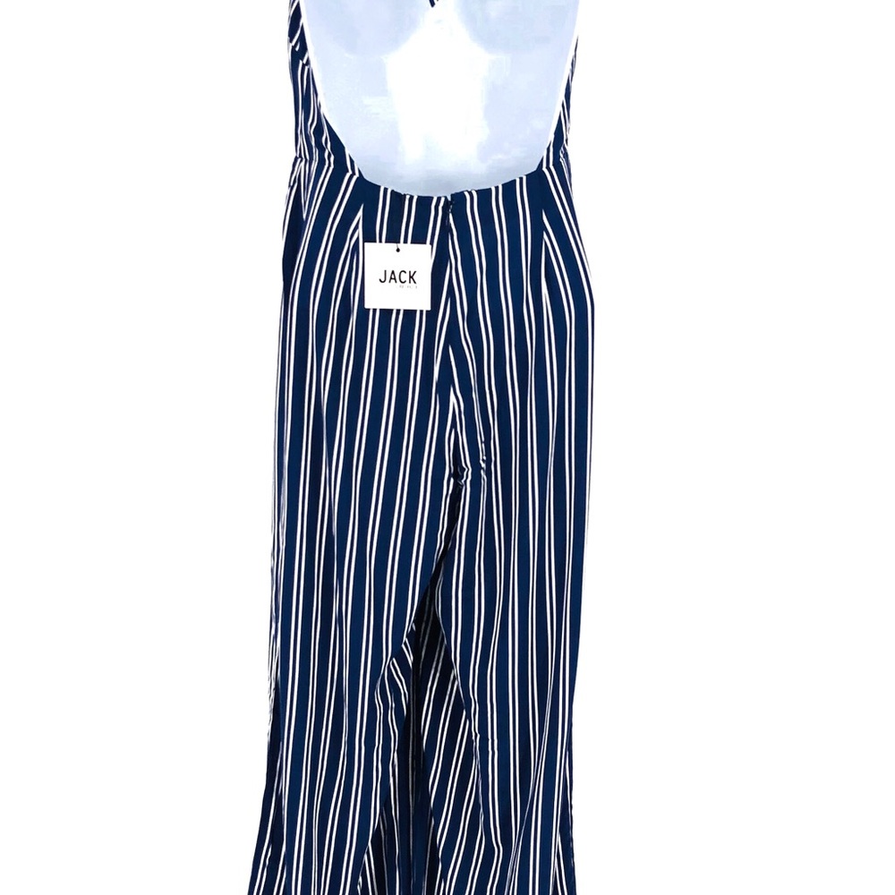 NWT BB Dakota Navy White Striped Halter Jumpsuit - Picture 7 of 8